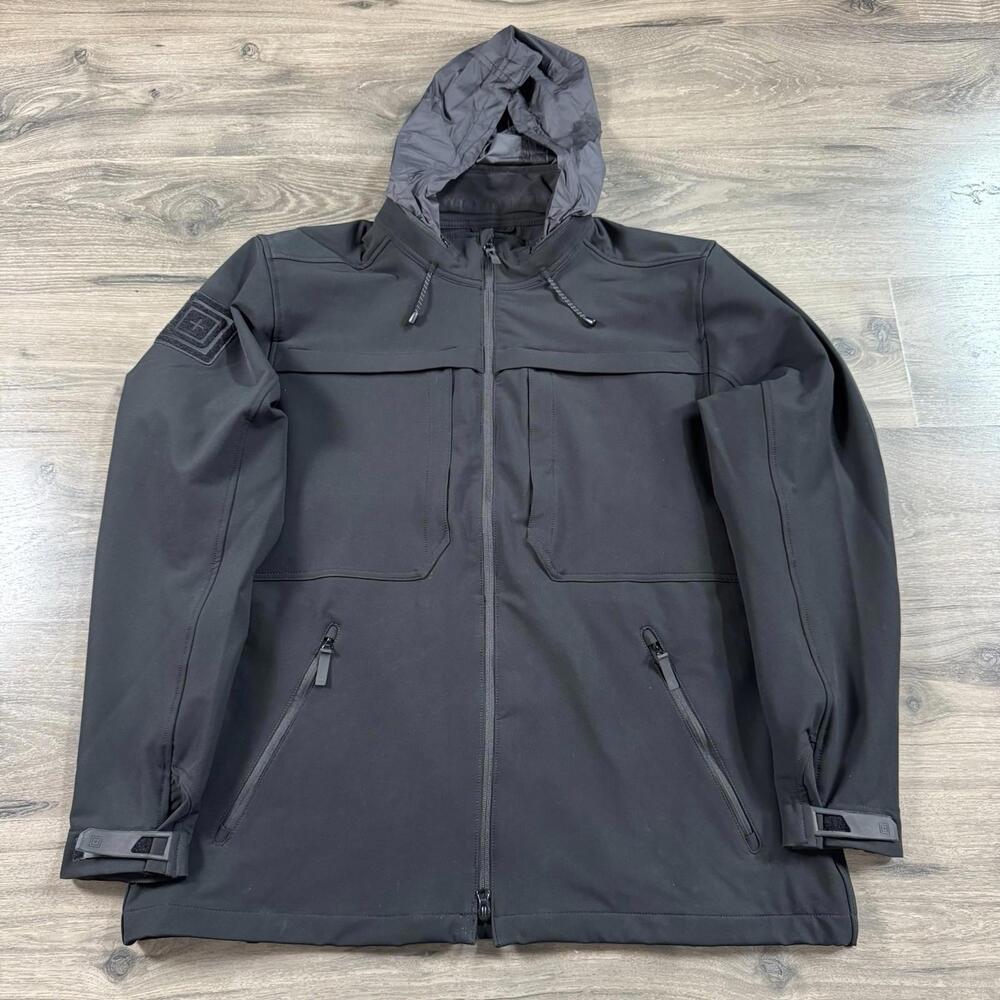 5.11 Tactical Braxton Jacket Men XL Black CCW Softshell Full Zip Water Resistant